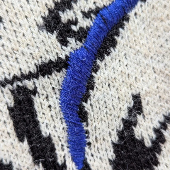 Anthropologie Floral Pop Embroidered Wool Blend Crewneck Sweater Sz S - Picture 8 of 13